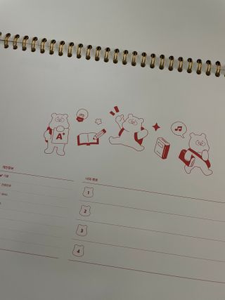 리훈 곰부 체크리스트+ 곰부 리무버블스티커 1장 — 5점을 준 리뷰어가 2021년 6월 올린 사용 사진