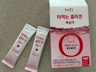 [음료수 대신 가능!]  빠르게 흡수되는 아임오 타먹는 콜라겐 1박스 — 5점을 준 리뷰어가 2023년 3월 올린 사용 사진