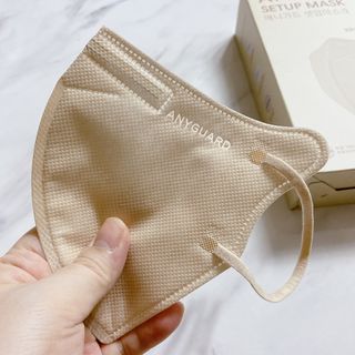 애니가드 셋업마스크 4컬러 각 10매입 [크리미베이지, 캐시미어로즈, 초콜렛브라운, 미드나잇네이비] — 3점을 준 리뷰어가 2022년 2월 올린 사용 사진