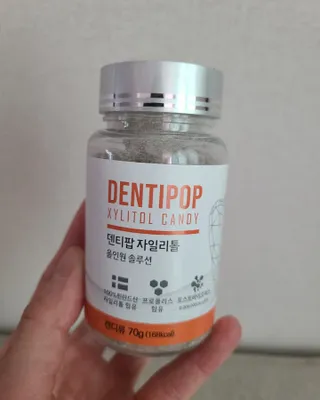 작심연구소 구취제거+충치예방+치아화이트닝 마법의 캔디 덴티팝3종(맛 랜덤 발송) — 3점을 준 리뷰어가 2022년 5월 올린 사용 사진