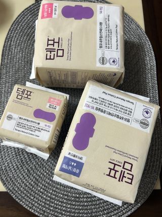 N[템포] 템포 패드 내추럴 순면 생리대 SET(중형 슬림 + 대형 + 라이너) — 5점을 준 리뷰어가 2024년 2월 올린 사용 사진