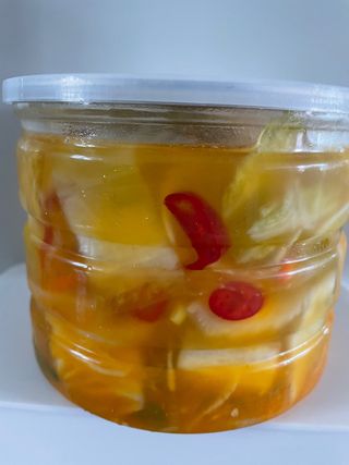 셰프애찬 단호박 백김치 1kg — 5점을 준 리뷰어가 2022년 10월 올린 사용 사진
