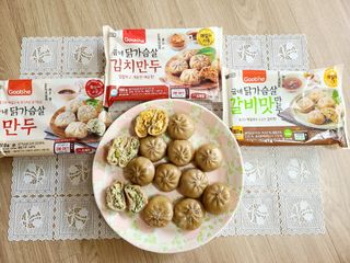 굽네몰 [굽네] 닭가슴살 만두 3종 9팩 — 5점을 준 리뷰어가 2021년 9월 올린 사용 사진