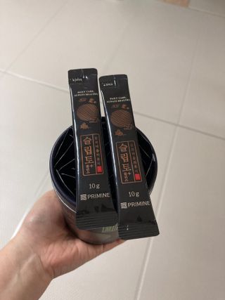 프리마인 자체 기업부설 연구소에서 찾아낸 건강한 수면의 비밀.  슬립토 플러스 30포 — 5점을 준 리뷰어가 2021년 10월 올린 사용 사진