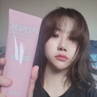 [유니프] 헤어 샤이니 핑크 컬러 트리트먼트240g — 5점을 준 리뷰어가 2023년 11월 올린 사용 사진