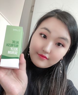 김정문알로에 큐어 큐어 알로에 리프레쉬 젤리 세럼, 큐어 알로에 하이드로 젤리 크림 — 5점을 준 리뷰어가 2021년 2월 올린 사용 사진