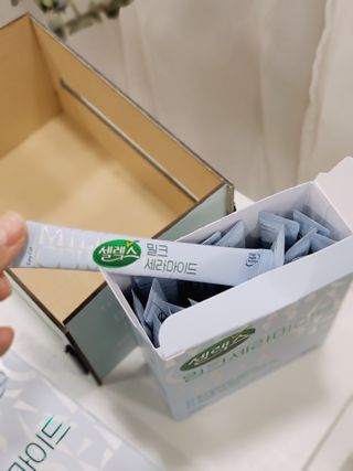 셀렉스스포츠 셀렉스 밀크세라마이드 저분자피쉬콜라겐 28포 X 1박스 — 5점을 준 리뷰어가 2021년 6월 올린 사용 사진