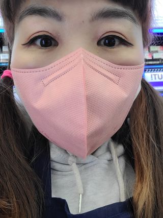 끌린에르 스포츠 귀편한 새부리형 마스크 — 5점을 준 리뷰어가 2022년 2월 올린 사용 사진