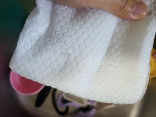 부직포나라 중금속유해물질ZERO 뜯어쓰는 주방 일회용수세미 60매 2매 — 5점을 준 리뷰어가 2022년 9월 올린 사용 사진