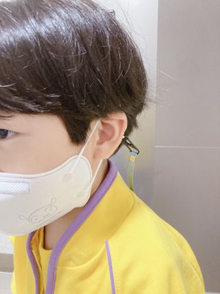 [숨그림]  덴탈마스크 짱구 우리아이 그리고 내가 쓰는 믿을수있는 케릭터 마스크  16종 — 5점을 준 리뷰어가 2021년 10월 올린 사용 사진
