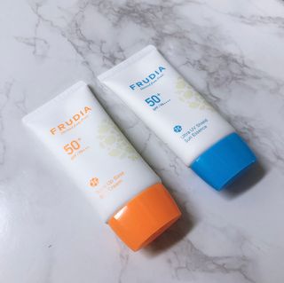 [후르디아] 혼합자차 선 에센스+톤업 선크림 2종 — 4점을 준 리뷰어가 2021년 5월 올린 사용 사진