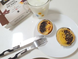 디앙뜨 포르투갈 에그타르트 오리지널 맛+패션후르츠+초콜릿타르트 맛 중 택1 — 4점을 준 리뷰어가 2021년 7월 올린 사용 사진