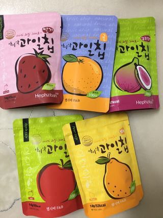 아비삭과일칩 5종 /딸기,사과,배,귤,무화과 5종 — 4점을 준 리뷰어가 2021년 4월 올린 사용 사진