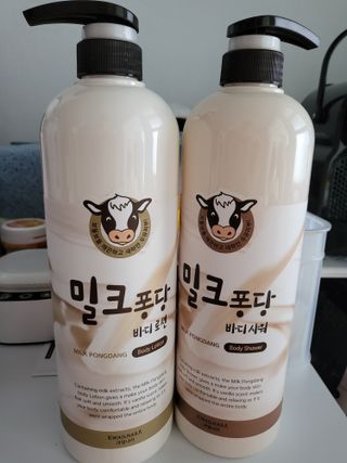 [과일나라] 대용량 밀크퐁당 바디로션+바디워시 2종 — 5점을 준 리뷰어가 2021년 10월 올린 사용 사진