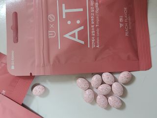 입 냄새 완화에 도움을 주는 에티켓 캔디 복숭아맛 앳캔디 — 5점을 준 리뷰어가 2020년 12월 올린 사용 사진