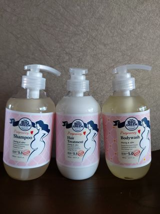 빅그린 임산부 전용라인 3종세트 - 샴푸500ml,트리트먼트500ml,바디워시500ml — 5점을 준 리뷰어가 2022년 8월 올린 사용 사진