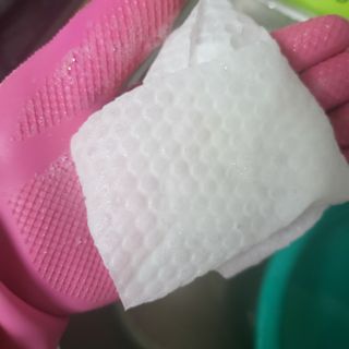 부직포나라 중금속유해물질ZERO 뜯어쓰는 주방 일회용수세미 60매 2매 — 4점을 준 리뷰어가 2022년 11월 올린 사용 사진
