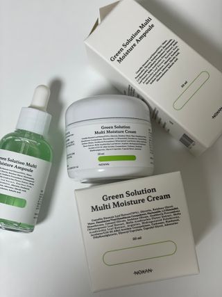[녹산] 그린 솔루션 멀티 수분 앰플 + 그린 솔루션 멀티 수분크림 — 5점을 준 리뷰어가 2022년 11월 올린 사용 사진