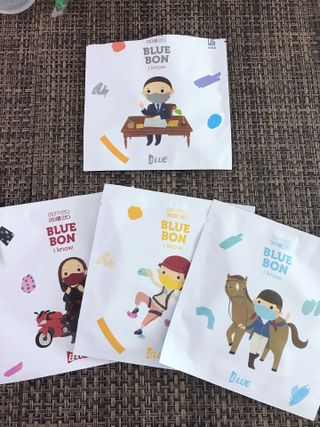 [블루 본 아이노우] 유아용 컬러마스크 40 PCS SET 2중 택 1 — 5점을 준 리뷰어가 2021년 4월 올린 사용 사진