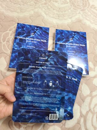 체르엠 그린 케비어 더블워터 마스크팩 5매입  2팩 — 5점을 준 리뷰어가 2021년 12월 올린 사용 사진