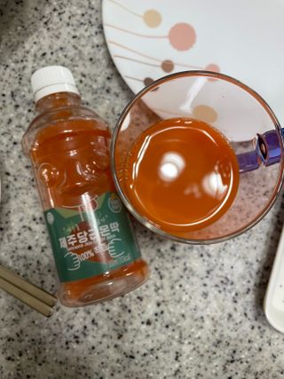 탐라원 제주의 맛, 몬딱주스 4종세트 - 한라봉몬딱주스, 천혜향몬딱주스, 청귤에이드, 당근몬딱주스 — 5점을 준 리뷰어가 2021년 7월 올린 사용 사진