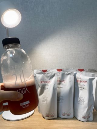 클린24시간 1BOX(5포) + 전용보틀(500ml) — 5점을 준 리뷰어가 2022년 7월 올린 사용 사진