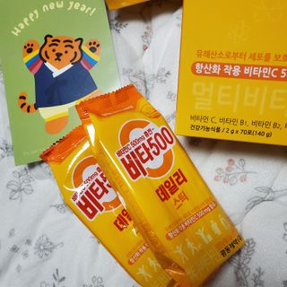 광동제약 [광동] 비타500데일리스틱 70포X2개 + 뚱랑이엽서 + 쇼핑백 증정 — 5점을 준 리뷰어가 2022년 1월 올린 사용 사진