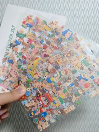 리훈 곰부 내지꾸미기 투명 리무버블 스티커팩 다이어리 다꾸 미니 씰 세트 — 5점을 준 리뷰어가 2023년 5월 올린 사용 사진