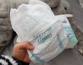 오브맘 밤 프리미엄 아기 기저귀 팬티형 밴드형 — 4점을 준 리뷰어가 2020년 12월 올린 사용 사진