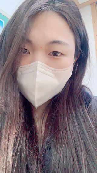 끌린에르 스포츠 귀편한 새부리형 마스크 — 5점을 준 리뷰어가 2022년 2월 올린 사용 사진