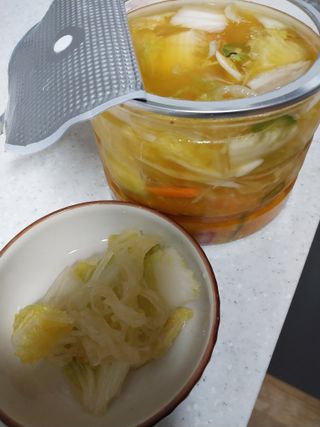 셰프애찬 단호박 백김치 1kg — 4점을 준 리뷰어가 2022년 10월 올린 사용 사진