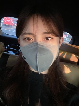 아이엘이 ILE 친환경 새부리형 방수 마스크 — 5점을 준 리뷰어가 2022년 4월 올린 사용 사진