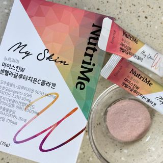뉴트리미 마이스킨W 센텔라글루타치온C콜라겐 28포 — 5점을 준 리뷰어가 2023년 3월 올린 사용 사진