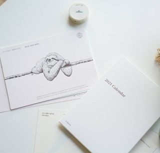콜린스 2021 엽서 캘린더와 마스킹 테이프 3종 — 5점을 준 리뷰어가 2020년 12월 올린 사용 사진