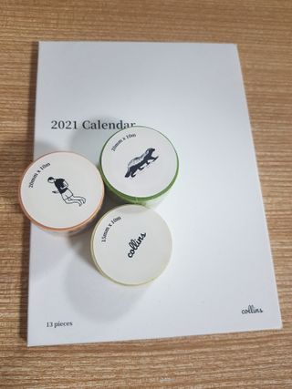 콜린스 2021 엽서 캘린더와 마스킹 테이프 3종 — 5점을 준 리뷰어가 2020년 12월 올린 사용 사진