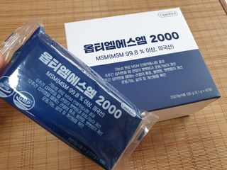 바른비타민 옵티엠에스엠2000 1박스 60포 관절 연골 복합건강기능식품 — 5점을 준 리뷰어가 2021년 6월 올린 사용 사진