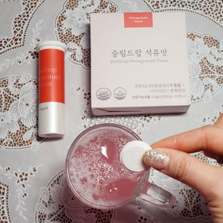 [슬림드랍 석류맛] 건기식 다이어트 보조제 겸 비타민 — 5점을 준 리뷰어가 2022년 3월 올린 사용 사진