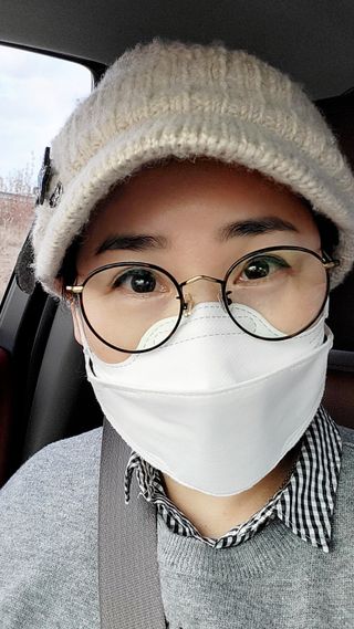 포그프리 김서림방지 마스크 KF94 10매 — 5점을 준 리뷰어가 2022년 1월 올린 사용 사진