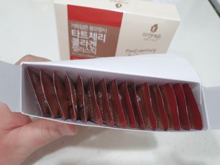 자연에온 가득담은 몽모랑시 타트체리 콜라겐 젤리스틱 — 5점을 준 리뷰어가 2021년 1월 올린 사용 사진