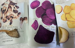 딜라이트 프로젝트 바삭한 원물칩 3종 고구마칩, 자색고구마칩, 느타리버섯칩 [총 6봉지] — 5점을 준 리뷰어가 2022년 3월 올린 사용 사진