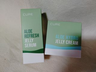 김정문알로에 큐어 큐어 알로에 리프레쉬 젤리 세럼, 큐어 알로에 하이드로 젤리 크림 — 4.5점을 준 리뷰어가 2021년 2월 올린 사용 사진