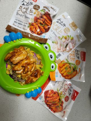 굽네몰 [굽네] 소스가 맛있는 닭가슴살 슬라이스 4종 — 5점을 준 리뷰어가 2021년 4월 올린 사용 사진