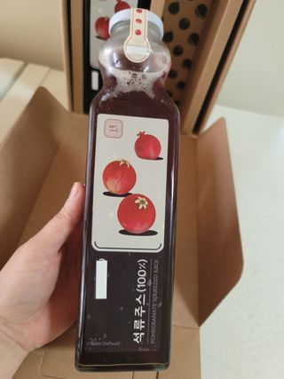 [바이윙클] 페르시아 유기농 석류 착즙주스 750ml 2병 + 선물박스 세트 — 5점을 준 리뷰어가 2022년 3월 올린 사용 사진