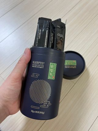 프리마인 자체 기업부설 연구소에서 찾아낸 건강한 수면의 비밀.  슬립토 플러스 30포 — 5점을 준 리뷰어가 2021년 12월 올린 사용 사진