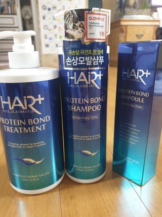 헤어플러스 단백질탈모샴푸 500ml+단백질본드앰플 145ml — 5점을 준 리뷰어가 2021년 3월 올린 사용 사진