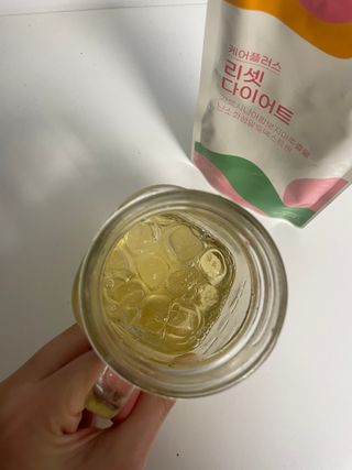 [경남제약헬스케어] 케어플러스 리셋 다이어트 청포도맛 100ml X 5포 (5일분) — 5점을 준 리뷰어가 2023년 3월 올린 사용 사진