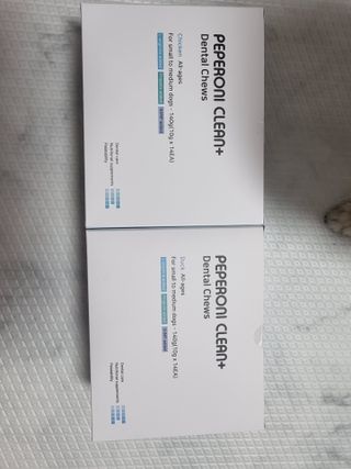 페페로니 2종 세트 클린플러스 덴탈껌 치킨+덕 — 3점을 준 리뷰어가 2021년 7월 올린 사용 사진
