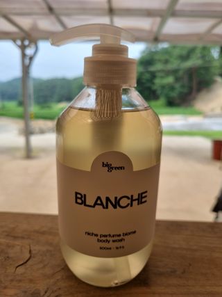 빅그린 니치 퍼퓸 바이옴바디워시 500ml(상탈, 블랙베리&베이, 블랑쉐 3종 중 택1) — 5점을 준 리뷰어가 2022년 7월 올린 사용 사진
