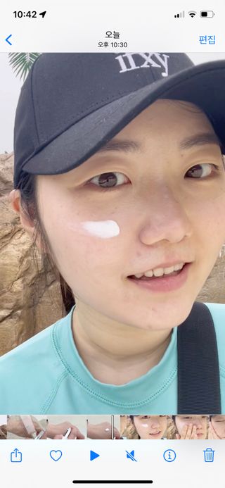 [AHC] 세이프온 에센스 선크림 올리브영 스페셜 증정 기획세트 — 5점을 준 리뷰어가 2022년 6월 올린 사용 사진