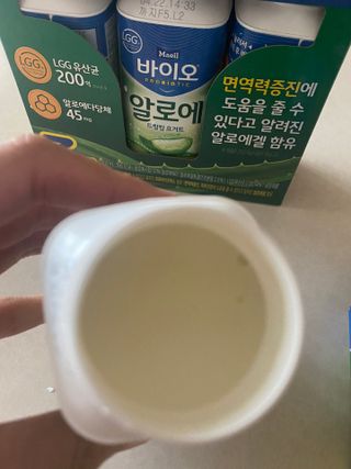 LIVE 매일바이오 알로에 드링킹 요거트 — 5점을 준 리뷰어가 2022년 4월 올린 사용 사진